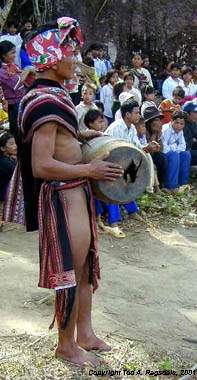 Montagnard (Jarai) audience watching 'Chong Chien' Band performance, Central Highlands, Vietnam 2000